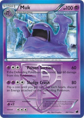 Pokemon Single Card B&W - PLASMA FREEZE - 046/116 : Muk (Team Plasma) Pokemon Single Card B&W - PLASMA FREEZE - 046/116 : Muk (Team Plasma)