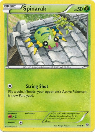 Spinarak 5/98 COMMON - Pokemon XY Ancient Origins Card