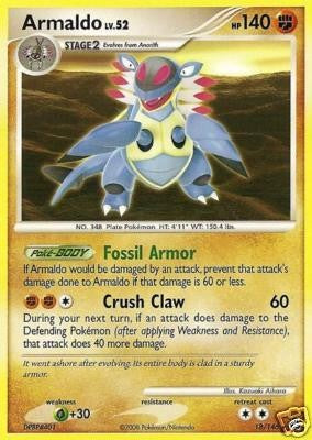 pokemon armaldo card 57/114 Reverse Holo Rare Near Mint Fighting Rarity Armaldo Price & Card