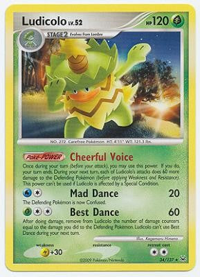 Pokemon Platinum Edition Rare Card - Ludicolo 34/127