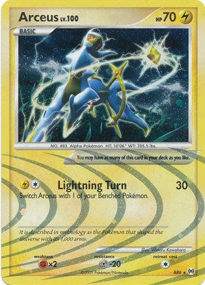 Pokemon Platinum Arceus Single Card Holofoil Rare Arceus AR6