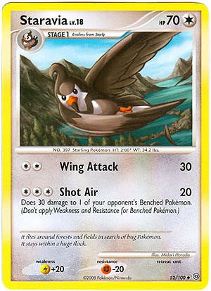 Pokemon Diamond and Pearl Stormfront Card - Staravia (U)