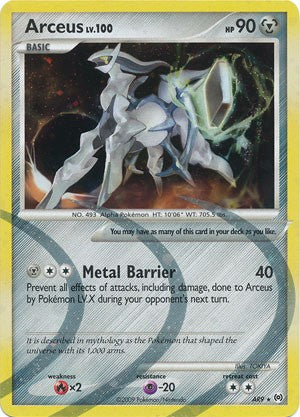 Pokemon Platinum Arceus Single Card Holofoil Rare Arceus AR9