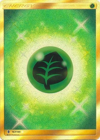 Grass Energy 167/145 Secret Rare - Pokemon Sun & Moon Guardians Rising Card