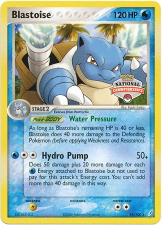Pokemon Rare Promo Single Card - Blastoise 14/100 (2007 Nationals)