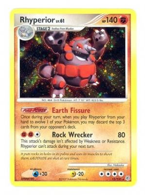 Pokemon Diamond & Pearl Holo Rare Card - Rhyperior 12/130