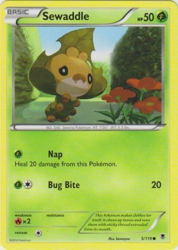 Sewaddle 5/119 - Common Pokemon XY Phantom Forces Card
