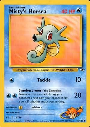 Pokemon Gym Heroes Common Card - Misty's Horsea 86/132