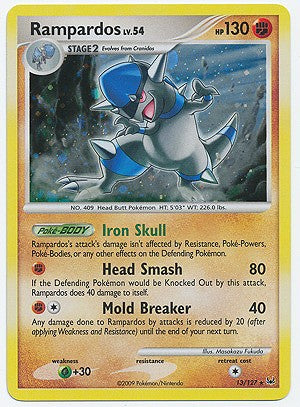 Pokemon Platinum Edition Holo Rare Card - Rampardos 13/127