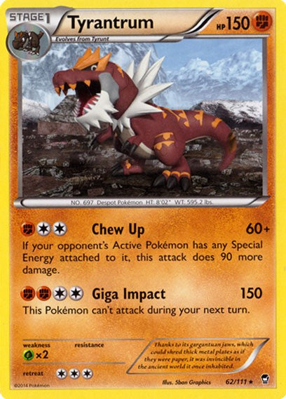 Tyrantrum 62/111 - Pokemon XY Furious Fists Card