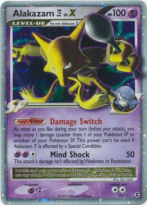 Pokemon Rising Rivals Ultra Rare Card - Alakazam 4 LV.X 103/111