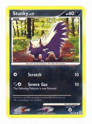 Pokemon Diamond & Pearl Common Card - Stunky 102/130
