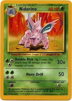 Pokemon Basic Uncommon Card - Nidorino 37/102