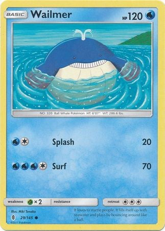 Wailmer 29/145 Common - Pokemon Sun & Moon Guardians Rising Card
