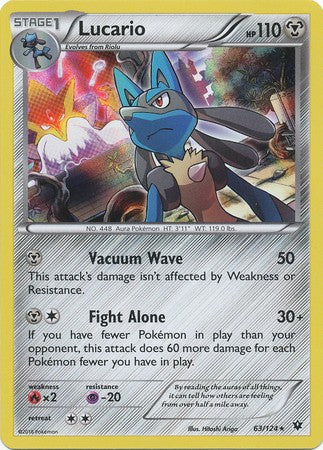 Lucario 63/124 Holo Rare - Pokemon XY Fates Collide Card