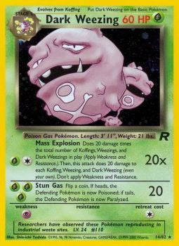 Pokemon Team Rocket Holo Card - Dark Weezing 14/82