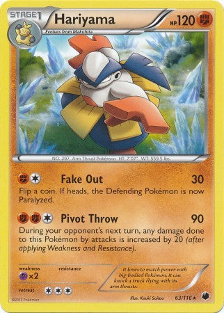 Pokemon Black & White Plasma Freeze Rare Hariyama #63