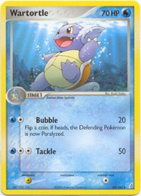 Pokemon EX Crystal Guardians - Wartortle Card