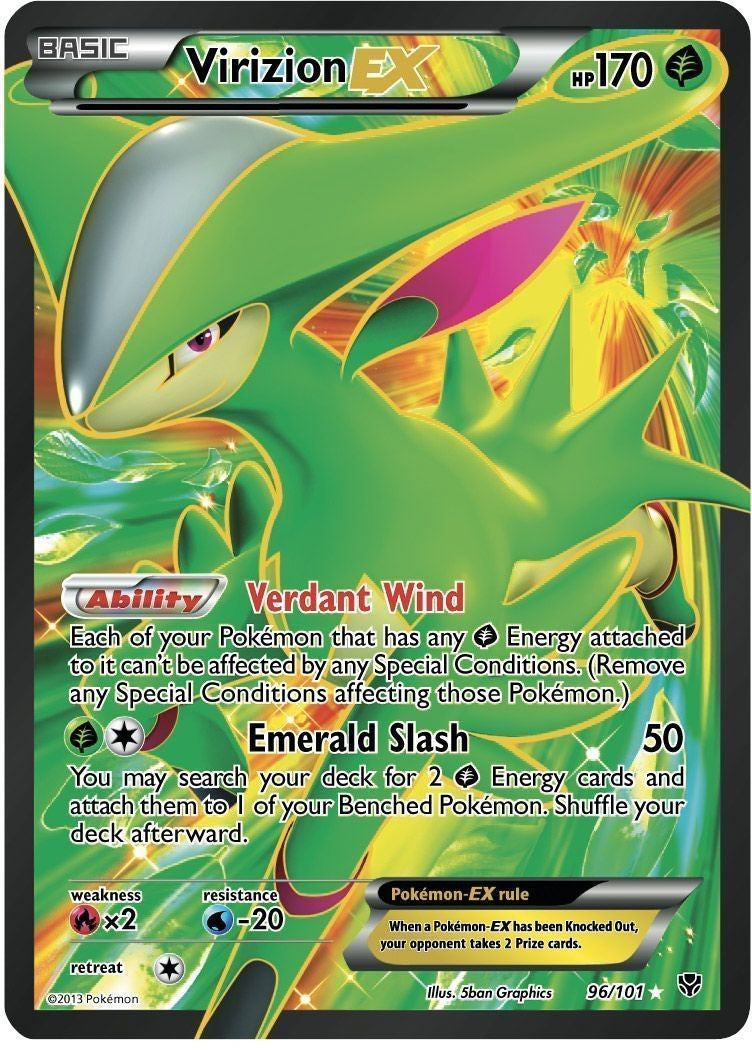 Virizion EX 96/101 - Pokemon Plasma Blast Full Art Ultra Rare Card