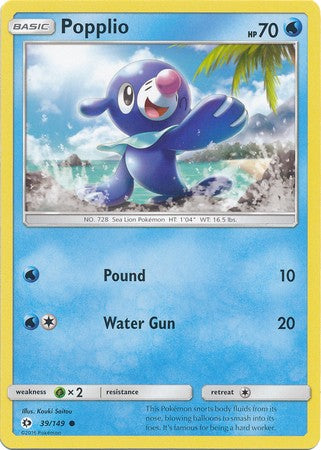 Popplio 39/149 Common - Pokemon Sun & Moon Base Set Single Card