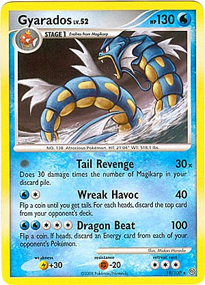 Pokemon Diamond and Pearl Stormfront Card - Gyarados (R)