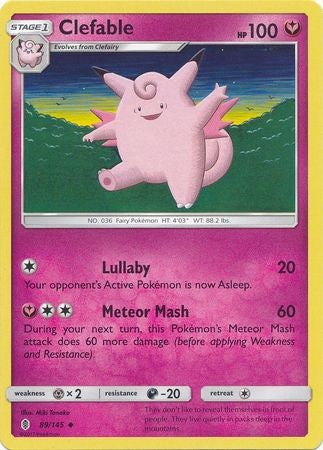 Clefable 89/145 Uncommon - Pokemon Sun & Moon Guardians Rising Card