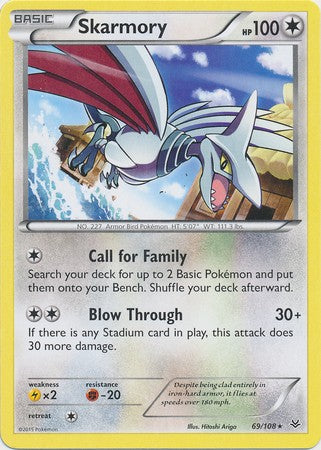 Pokemon Single Card XY - ROARING SKIES - 069/108 : Skarmory Pokemon Single Card XY - ROARING SKIES - 069/108 : Skarmory