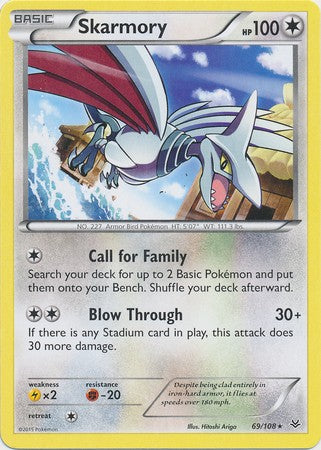 Skarmory 69/108 Rare - Pokemon XY Roaring Skies Card