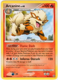 Pokemon Secret Wonders Rare Card - Arcanine 22/132