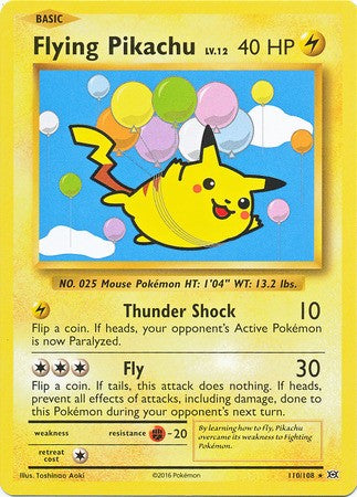 Pokemon X & Y Evolutions Secret Rare Flying Pikachu #110 Pokemon X & Y Evolutions Secret Rare Flying Pikachu #110