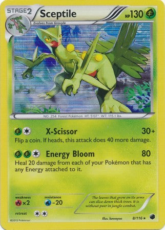 Pokemon Black & White Plasma Freeze Rare Holo Sceptile #8 Pokemon Black & White Plasma Freeze Rare Holo Sceptile #8