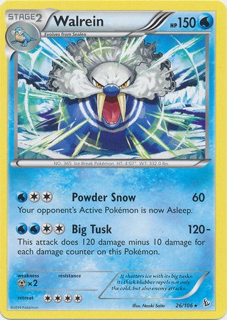 Walrein 26/106 - Pokemon XY Flashfire Rare Card