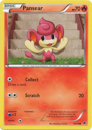 Pokemon Emerging Powers Common Card - Pansear 18/98