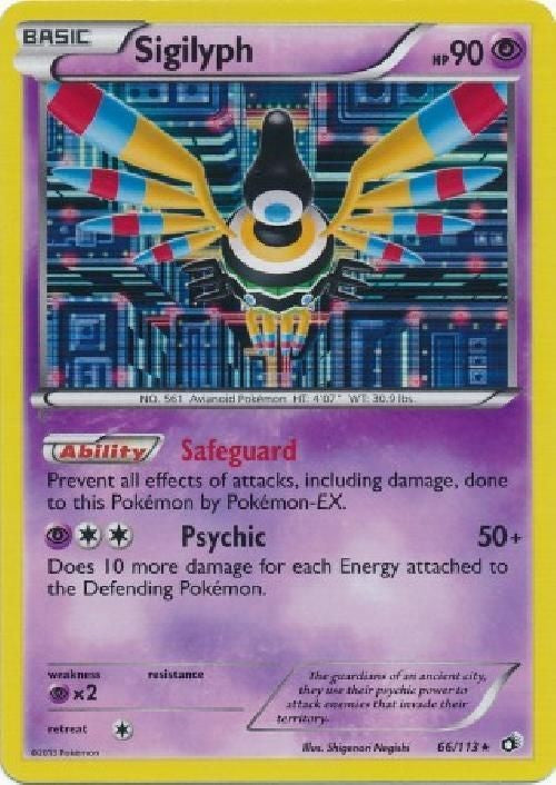Sigilyph 66/113 - Pokemon Legendary Treasures Holo Rare Card