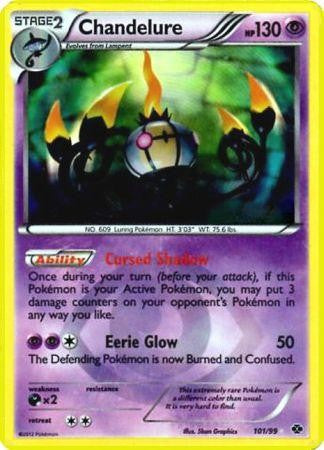 Pokemon Next Destinies Secret Rare Card - Chandelure 101/99