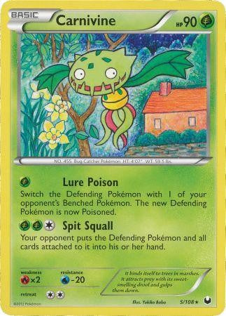 Pokemon Dark Explorers Rare Card - Carnivine 5/108