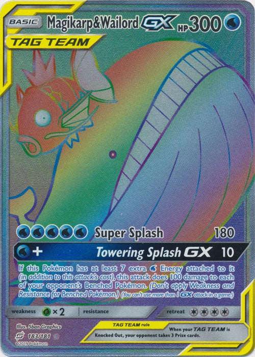 Magikarp & Wailord-GX (Hyper Rare) - 183/181 Pokemon » SM Team Up Ultra Rare