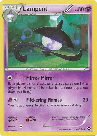 Lampent 49/114 Uncommon - Pokemon XY Steam Siege Card