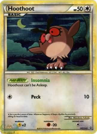 Pokemon HeartGold SoulSilver Holo Rare Promo Card - Hoothoot HGSS05