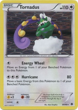 Pokemon Emerging Powers Holo Rare Card - Tornadus 89/98