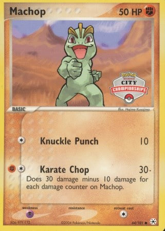 Pokemon Common Promo Card - Machop 64/101 (City Championships)