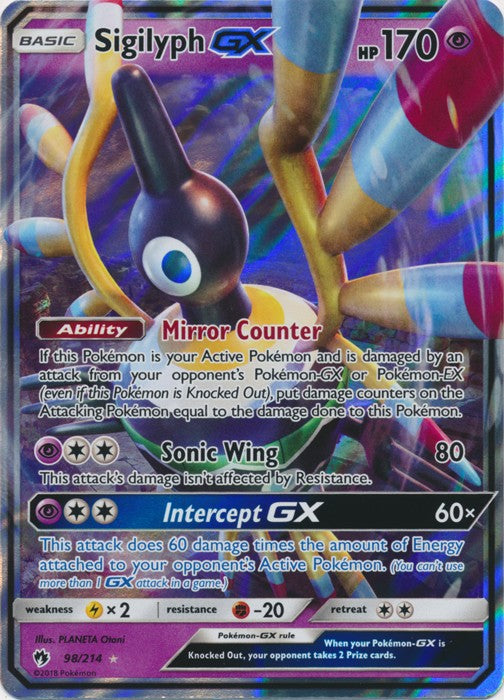 Sigilyph GX - 98/214 - Sun & Moon: Lost Thunder Ultra Rare