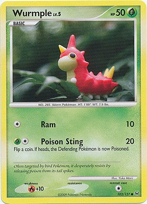 Pokemon Platinum Edition Common Card - Wurmple 103/127