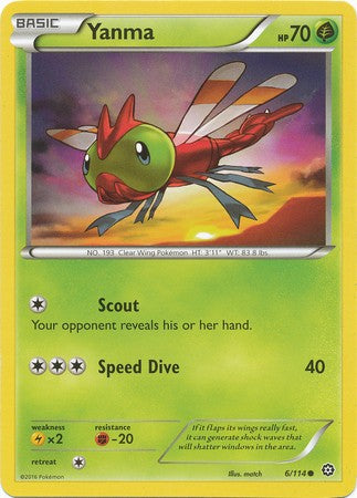 Yanma 6/114 Common - Pokemon XY Steam Siege Card