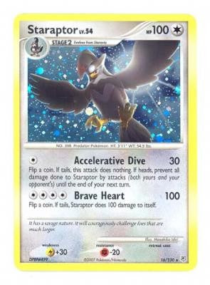 Pokemon Diamond & Pearl Holo Rare Card - Staraptor 16/130