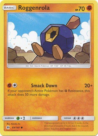 Roggenrola 69/149 Common - Pokemon Sun & Moon Base Set Single Card
