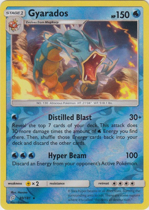Gyarados - 30/181 (Reverse Foil) Pokemon » SM Team Up Holo Rare
