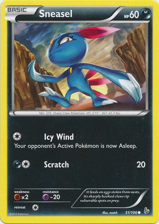 Pokemon Trading Card Game XY Flashfire Common Sneasel #51 Pokemon Trading Card Game XY Flashfire Common Sneasel #51