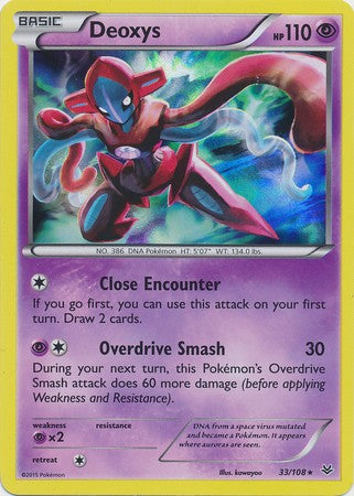 Deoxys 33/108 Holo Rare - Pokemon XY Roaring Skies Card