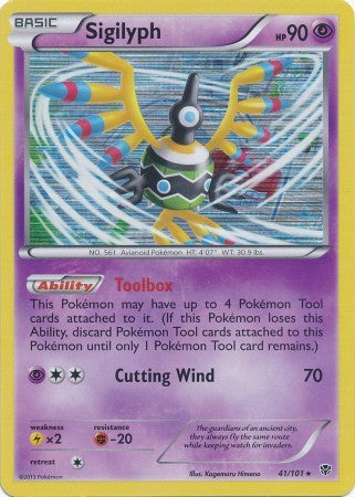Sigilyph 41/101 - Pokemon Plasma Blast Holo Rare Card